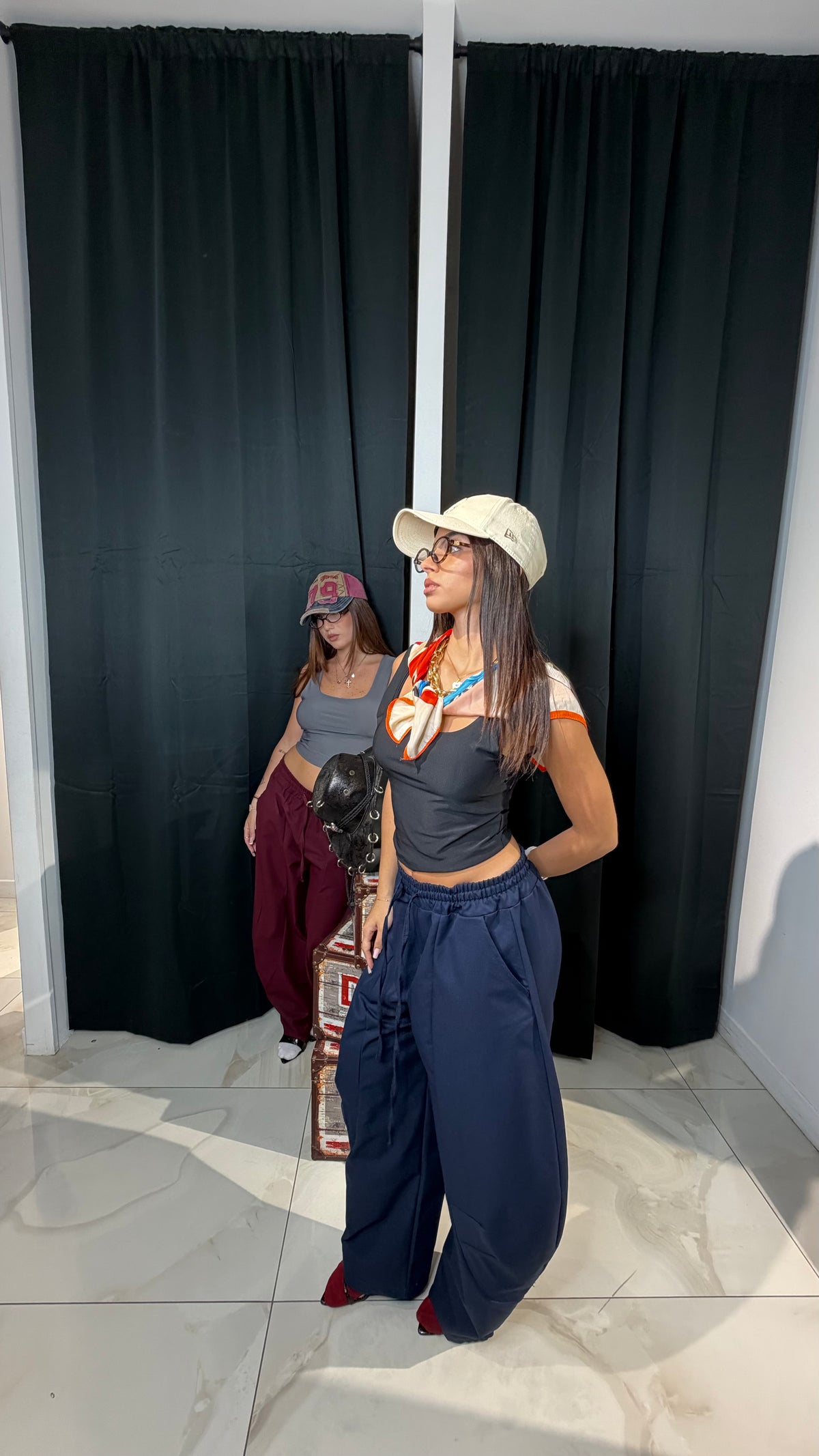 Pantalone ballon tessuto