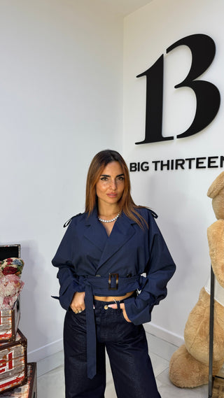 Trench Crop Blue