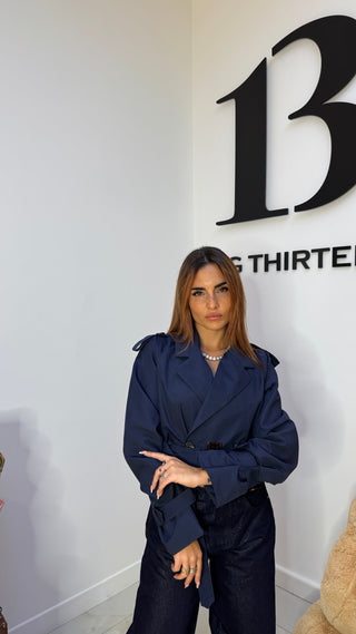 Trench Crop Blue