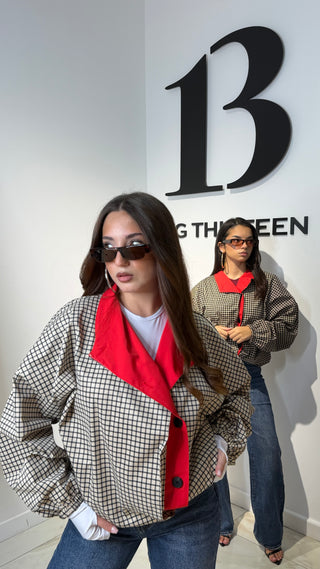 Jacket quadri Red