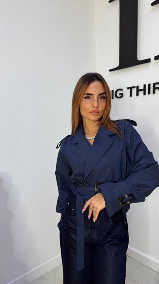 Trench Crop Blue