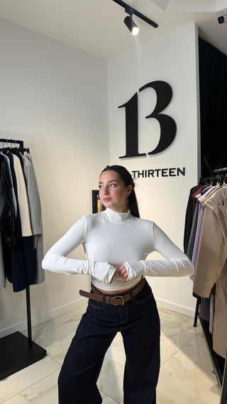 Maglia Crop Scollo Retro