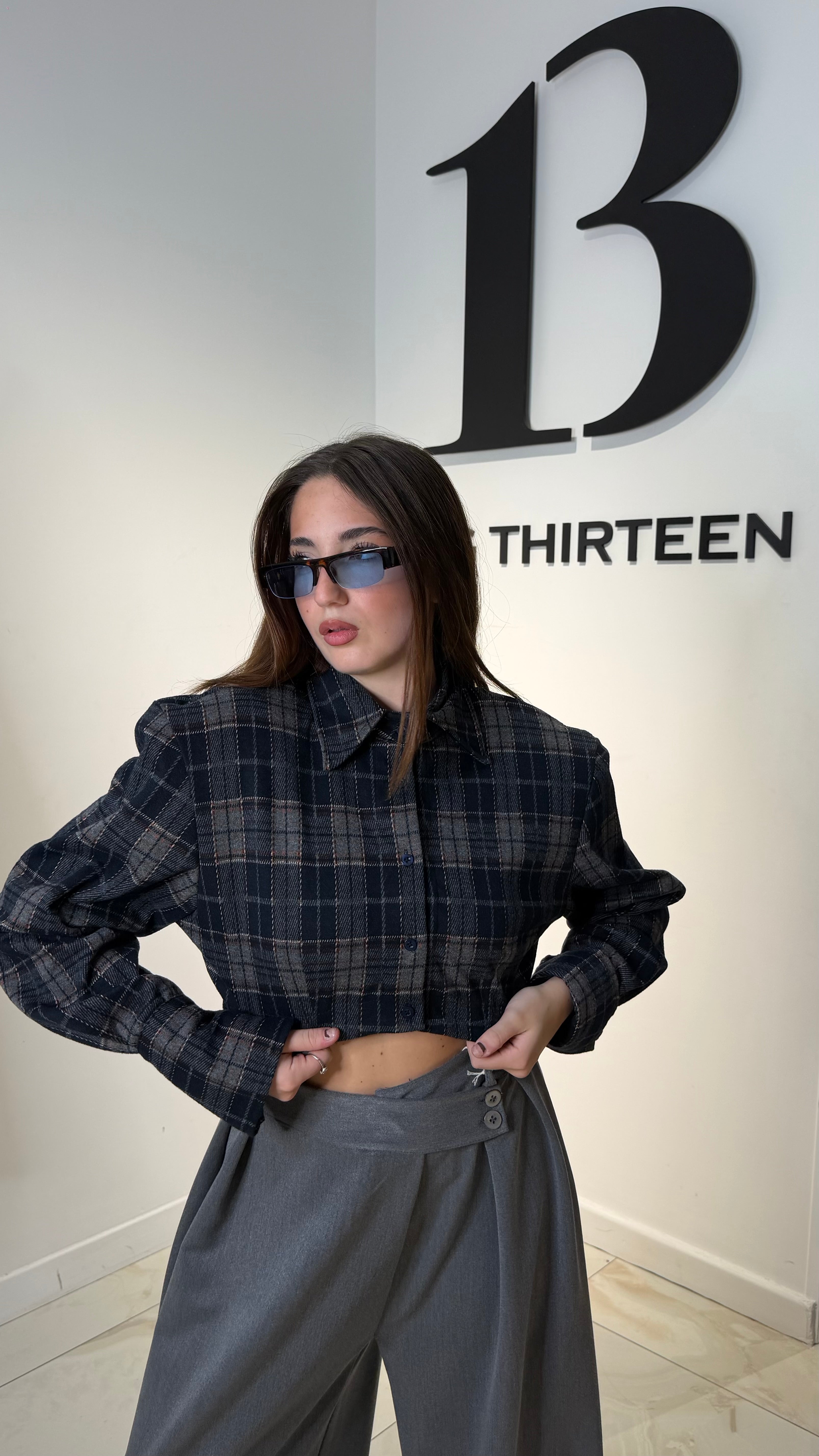 Camicia Quadri Cropped
