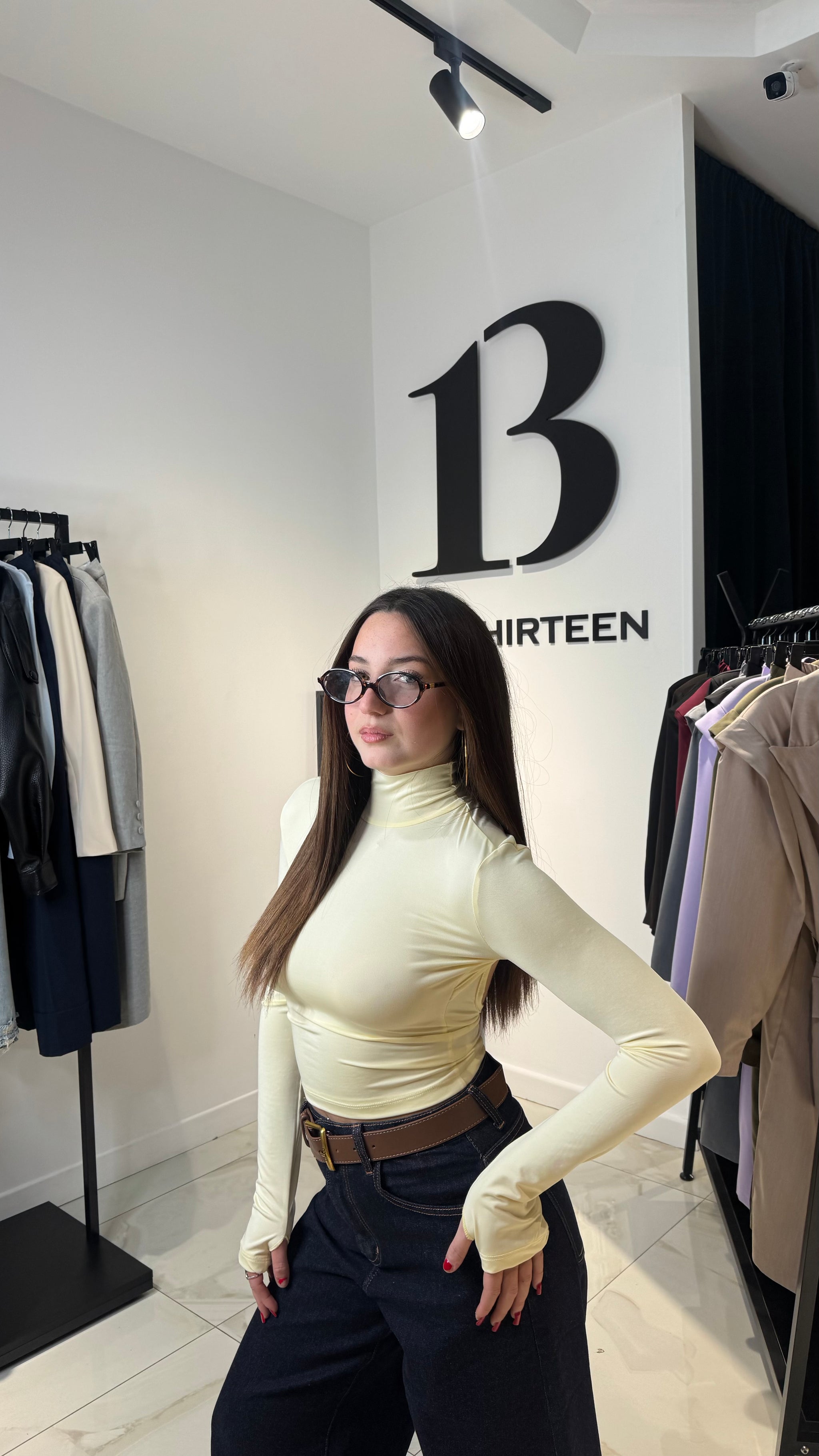 Maglia Crop Scollo Retro