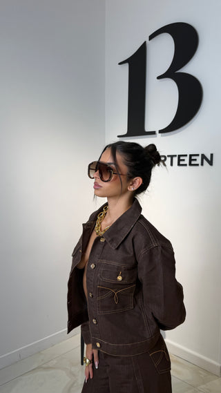 Giacca Denim Premium Brown