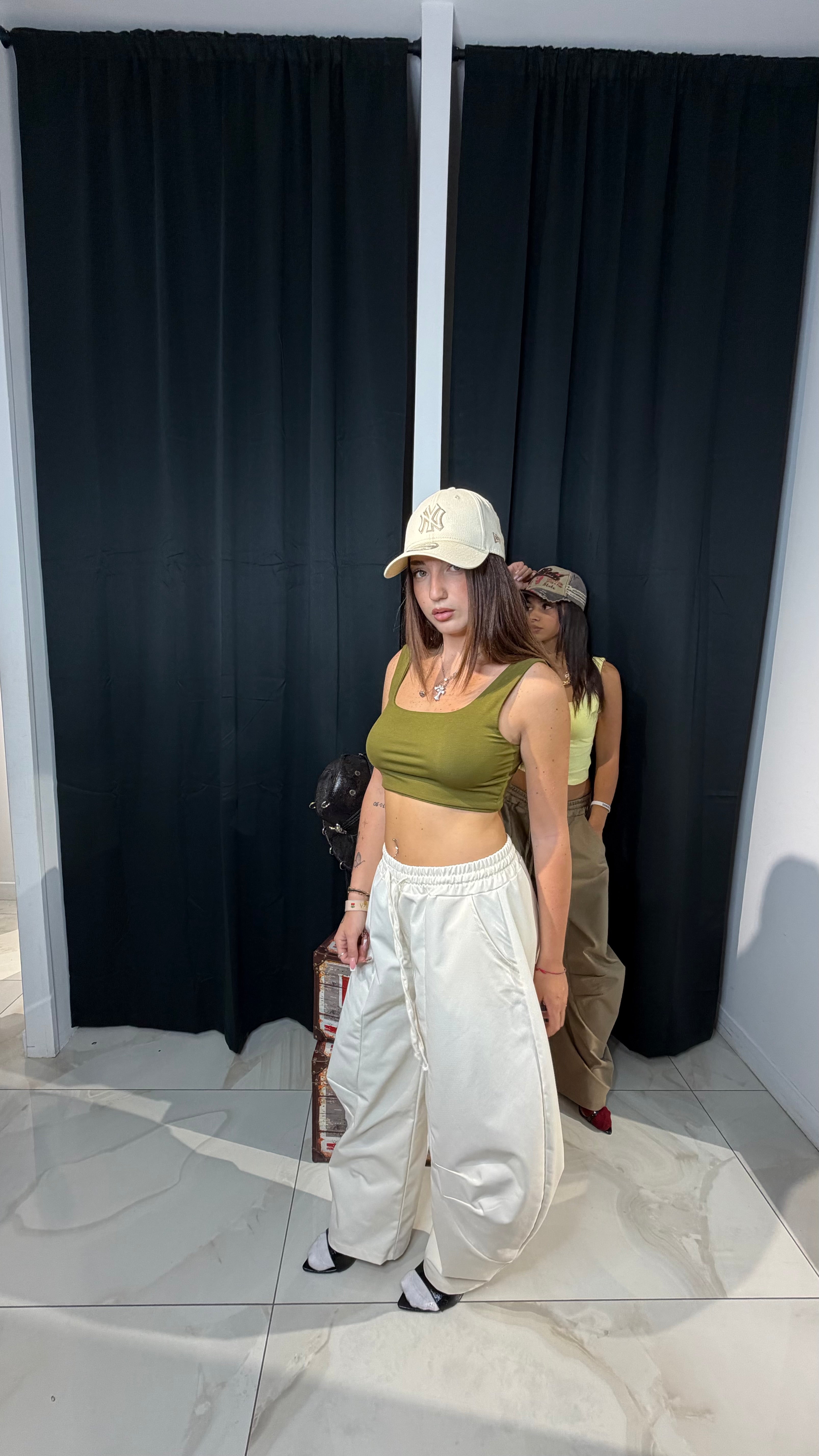 Pantalone ballon tessuto