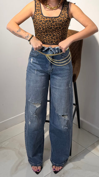 Denim risvolto strappo