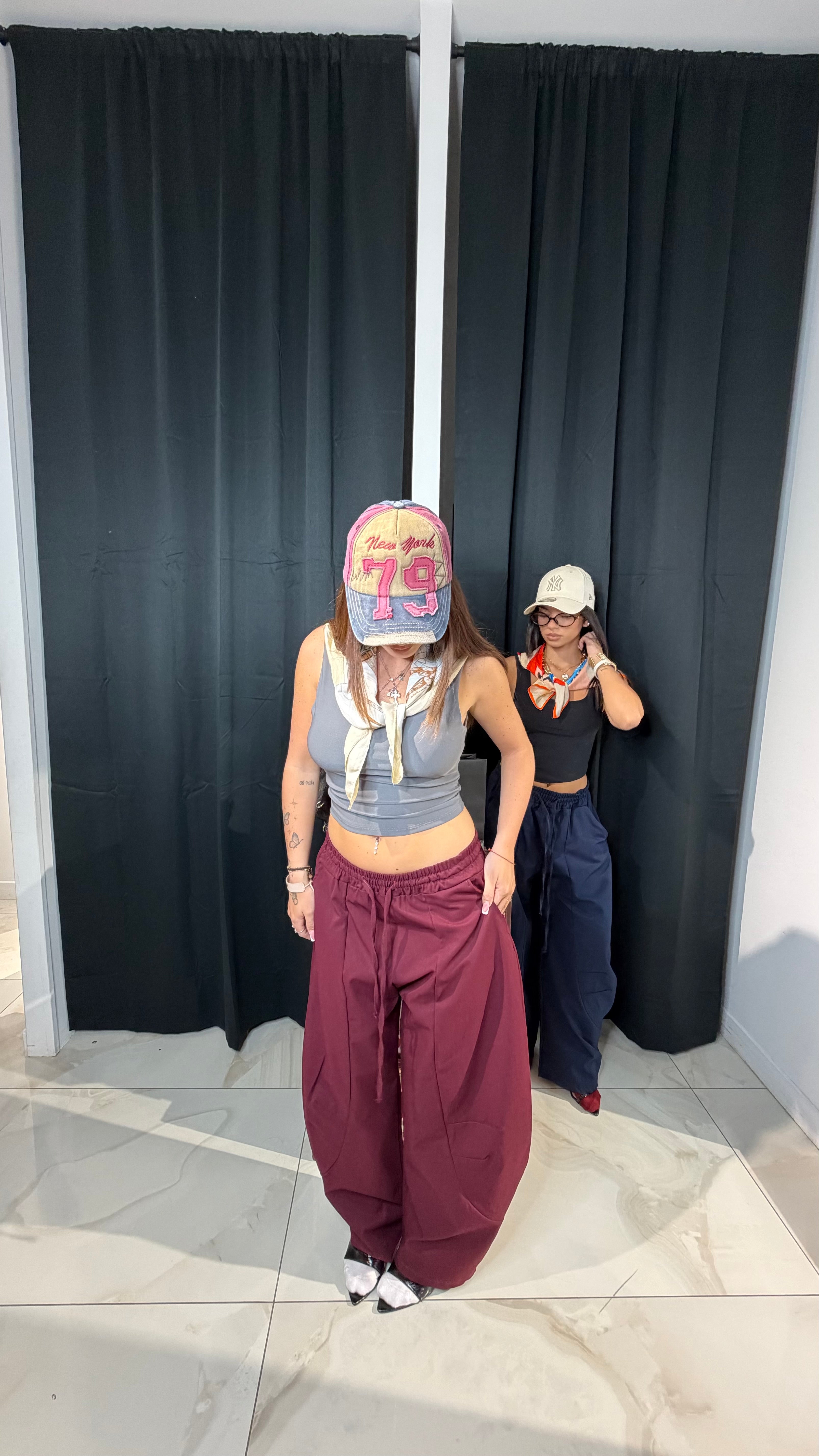 Pantalone ballon tessuto