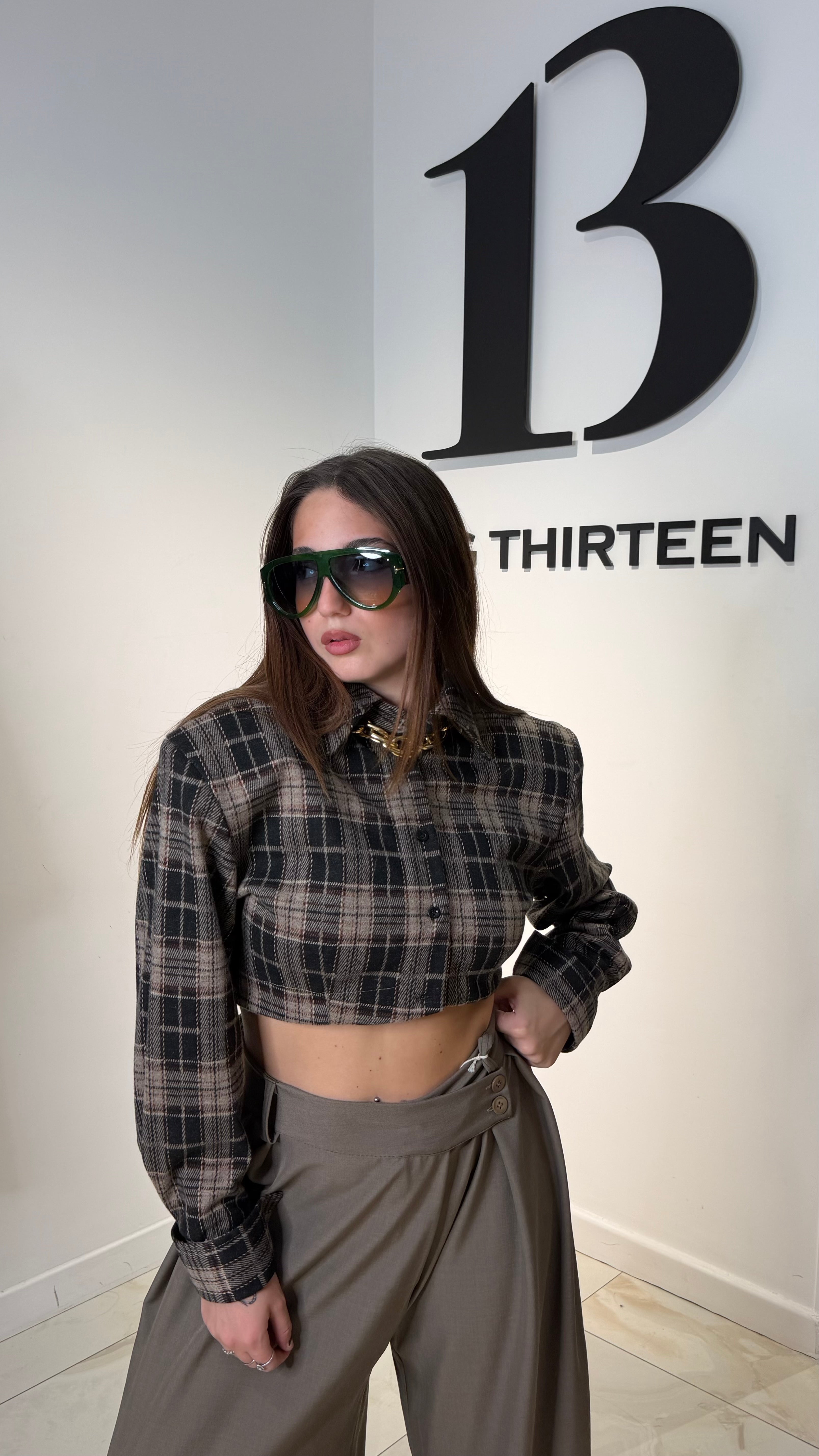 Camicia Quadri Cropped
