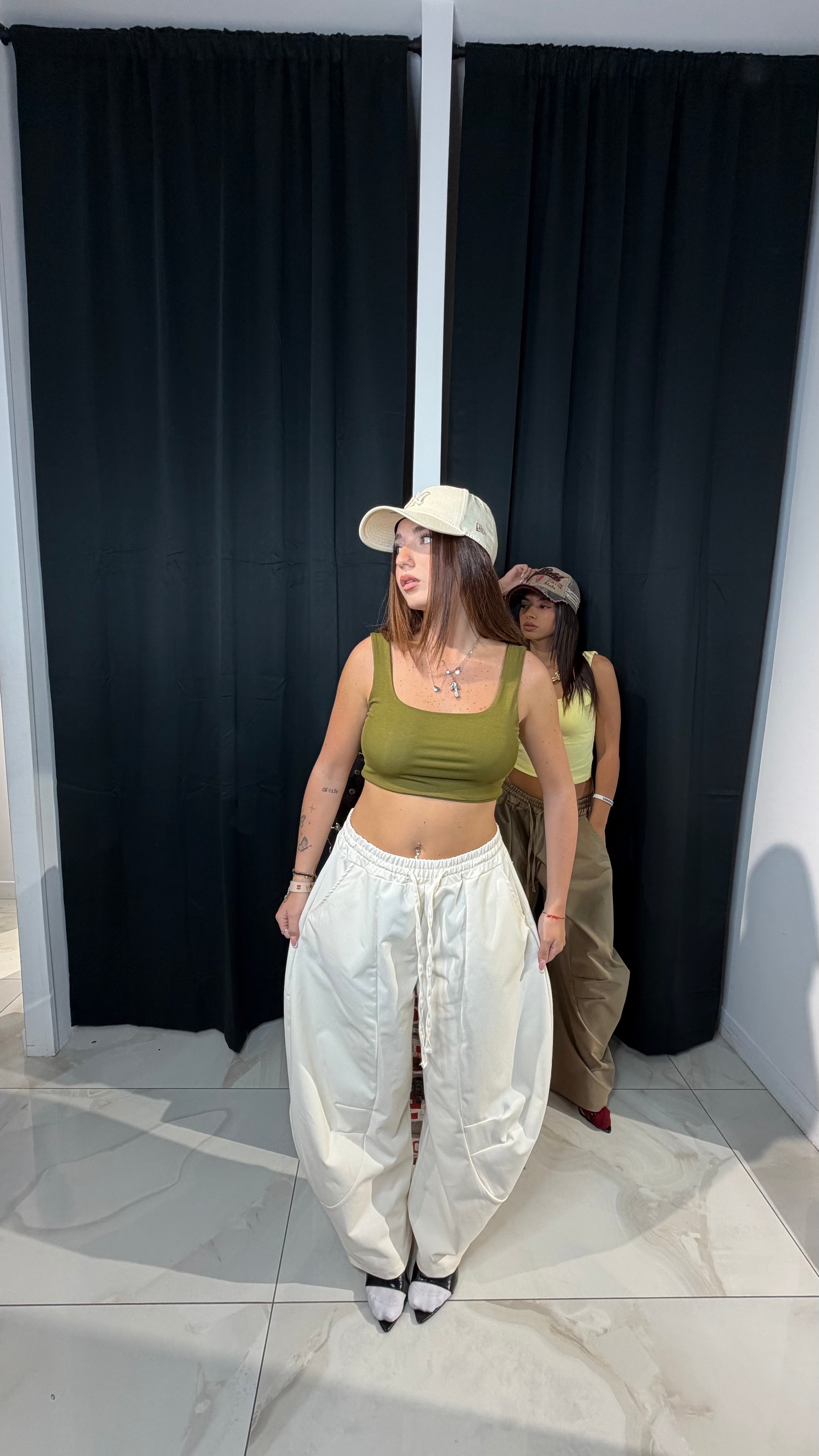 Pantalone ballon tessuto