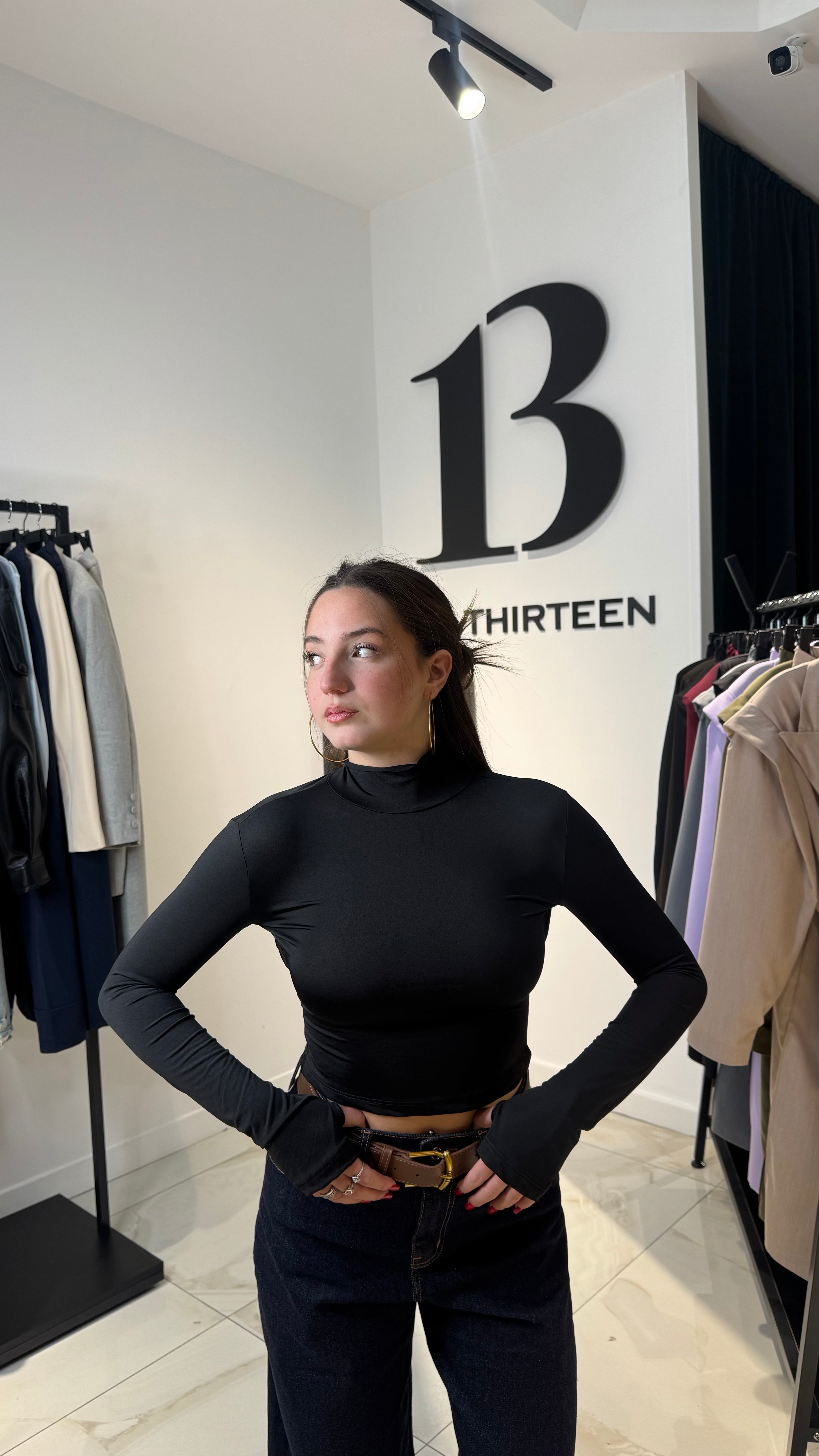 Maglia Crop Scollo Retro