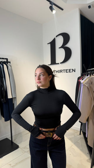 Maglia Crop Scollo Retro