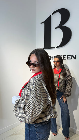 Jacket quadri Red